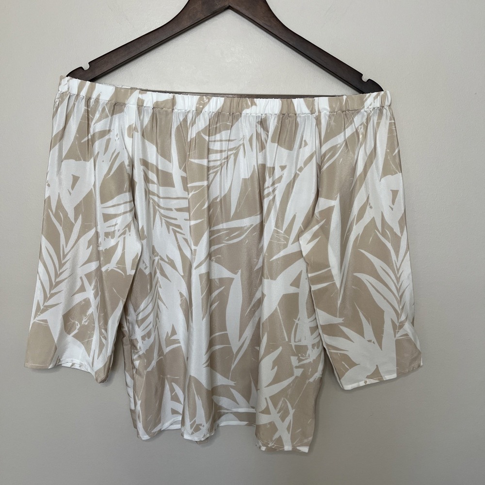 Amanda Uprichard Off The Shoulder Nirvana Blouse Top 100% Silk 3/4 Sleeve Small
